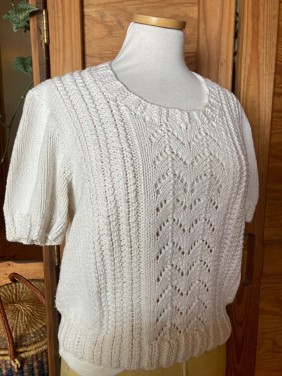 Vintage Handknit Cotton Sweater - image 2