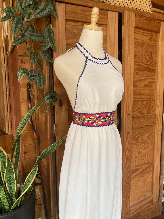 Stunning Vintage 1960s Banded Halter Dress - image 3