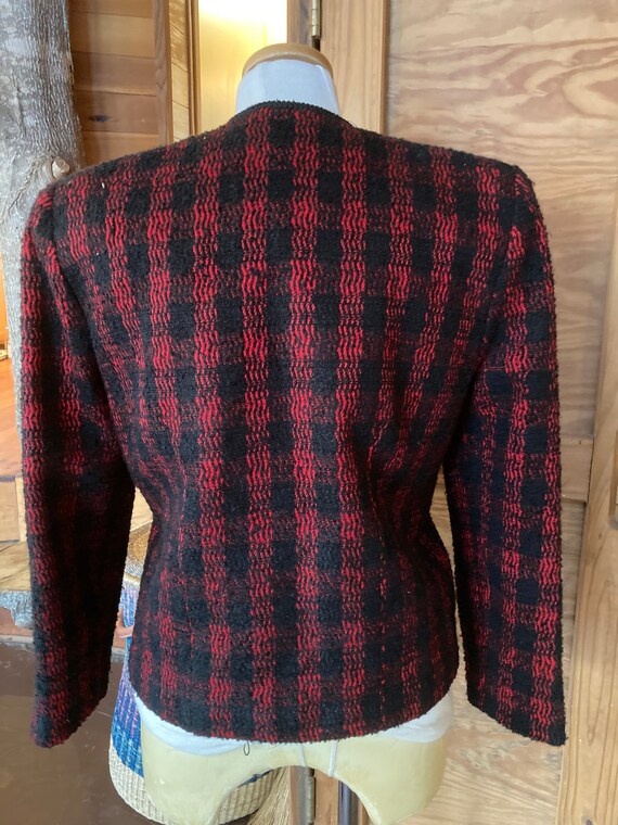 Vintage Red Plaid Blazer - image 3