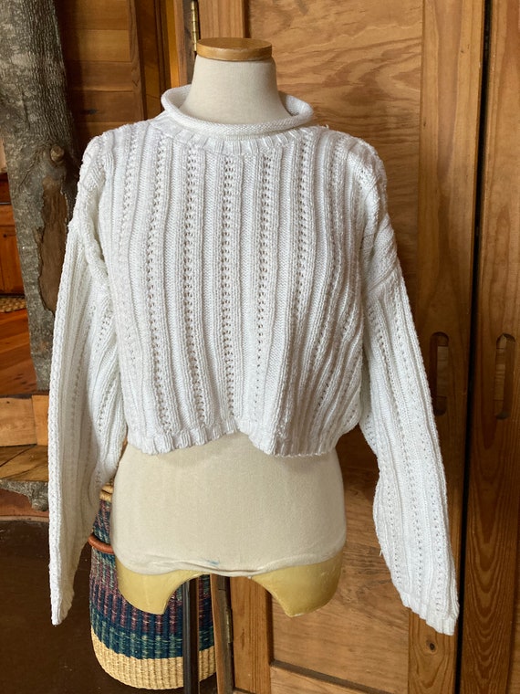 Vintage 1990s Cropped Cotton Sweater