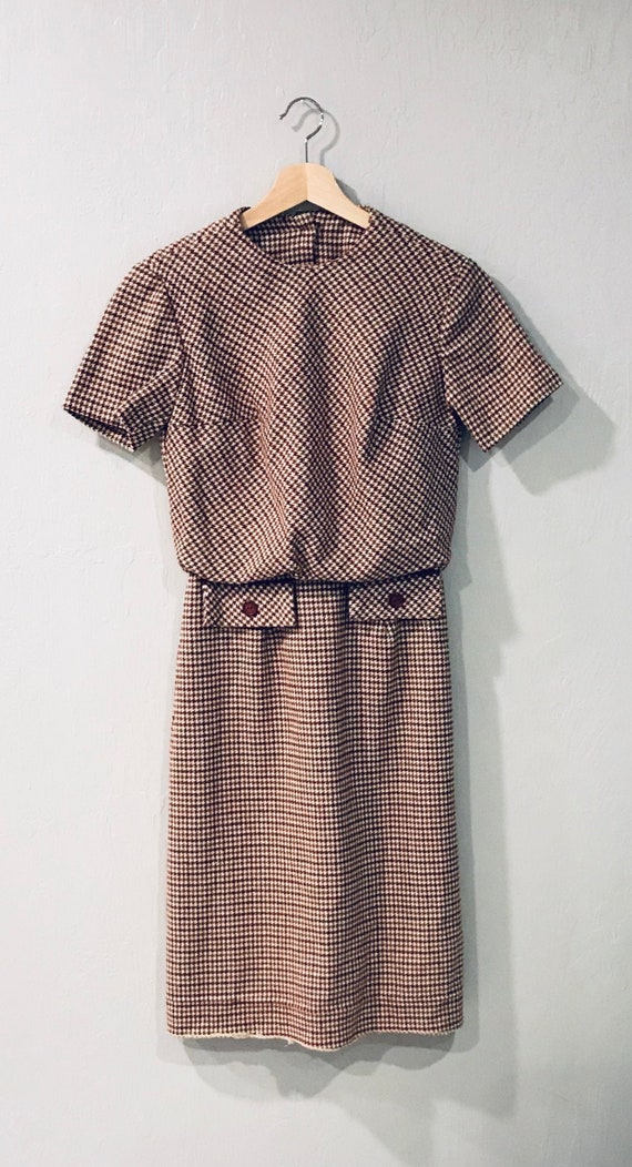 Vintage 1950s Houndstooth Dress
