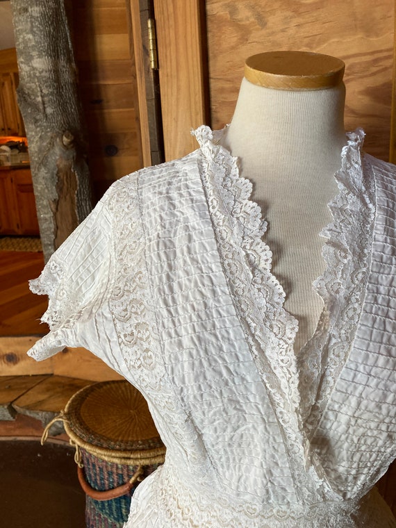 Vintage Victorian Cotton Eyelet Dress