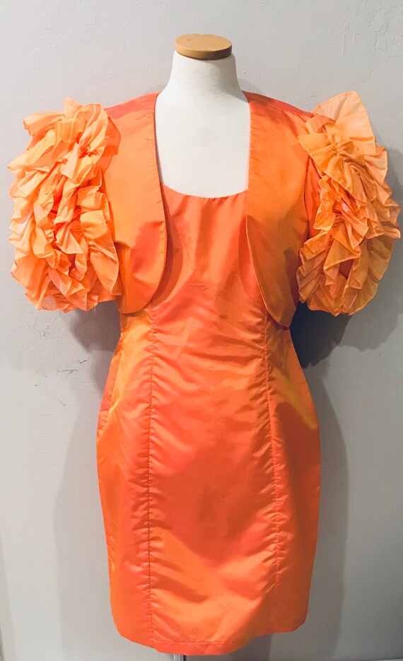 bright orange dress