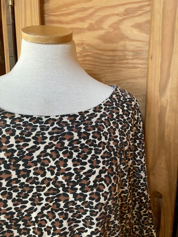 Vintage 1980s Leopard Print Oversized Cotton Tunic - image 2