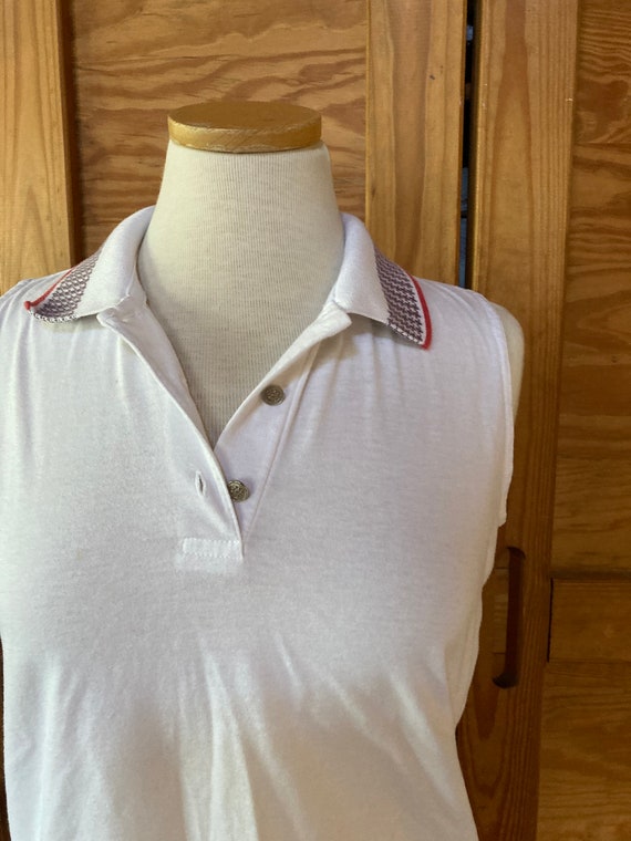 Vintage 1980s Collared Tennis Tee - image 1