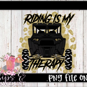 Black and gold rzr, riding is my therapy png