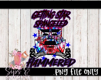 Getting star spangled hammered png, rzr png, digital file, Fourth of July