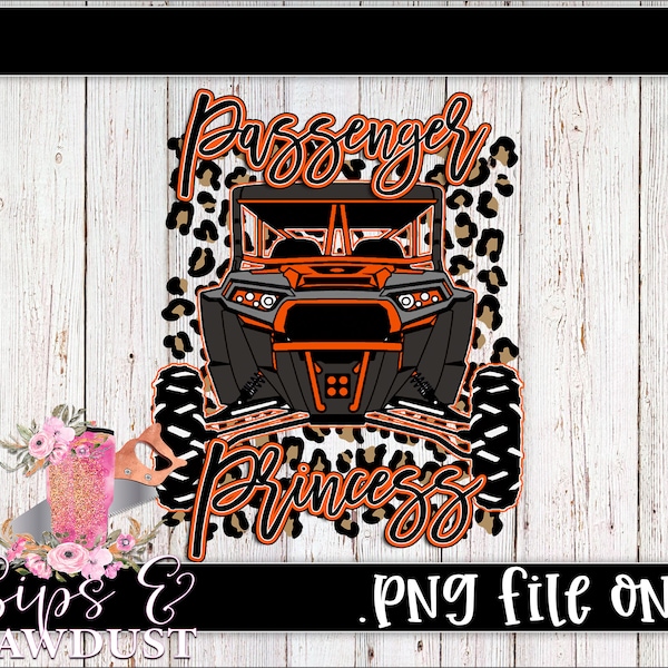 Orange and grey leopard rzr png, passenger princess png sublimation