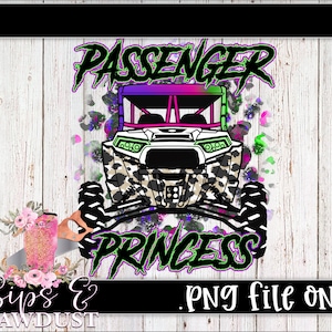Purple pink green rzr png, passenger princess rzr png