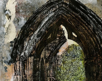 Mixed Media Architectural Drawing: Pen, Ink & Collage - A3 Artwork