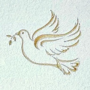 Dove machine embroidery design, Holy Spirit, Dove baptism, Wedding design, Newborn baby design