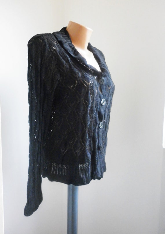 black cotton cardigan ladies