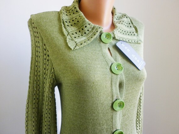 olive green womens cardigan