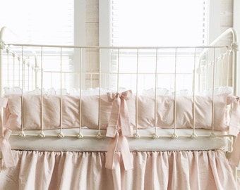 Crib Set Girl - Pink Crib Bedding Set - Crib Bumpers Girl - Crib Bumpers - Pink Girl Bedding - Baby Girl Crib Set - Baby Girl Bedding Set