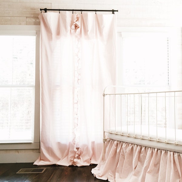 Pink Ruffle Curtain Etsy
