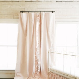 Ruffled Blackout Curtain Panels: Farmhouse Style, Custom Cotton Drapes