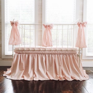 Blush ruffle crib skirt cheap