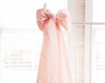 Pink Large Crib Bow for Girl Nursery Decor, Curtain Tie Backs, Baby Shower Gift, Girl Crib Bedding