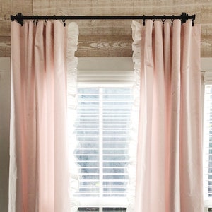 Baby Pink and White Baby Girl Ruffled Curtains, Nursery Curtains, Girl Nursery Decor