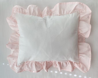 Ruffle Crib Pillow, Baby Girl Bedding, Girl Nursery Decor