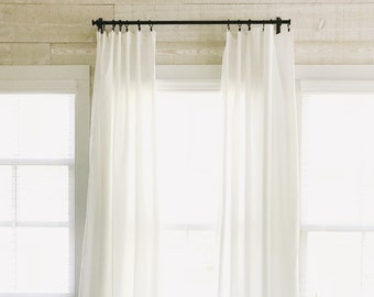 Nursery Curtains for Boy or Girl, White Neutral Drapery Panels, Farmhouse Baby Room Decor