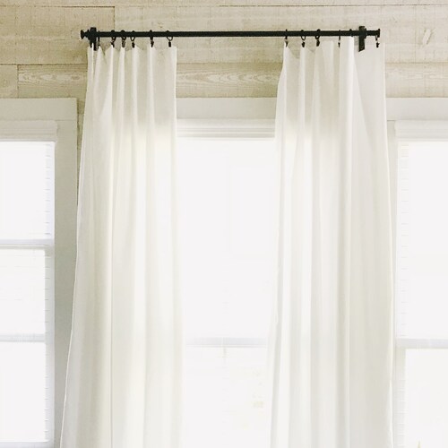 Blackout Nursery Curtains White Farmhouse Curtain Panels Etsy