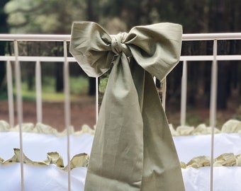 Sage Crib Bow: Large Washed Cotton Nursery Decor
