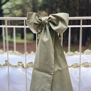 Sage Crib Bow: Large Washed Cotton Nursery Decor
