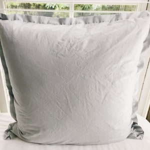 Zen Grey Euro Pillow Sham: 26x26 Tailored Farmhouse Cover