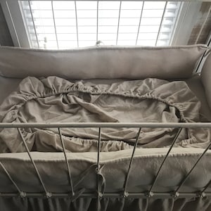 Natural Cotton Fitted Crib Sheet: Neutral Baby Nursery Decor