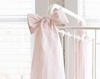 Pink Large Crib Bow, Nursery Decor, Baby Shower Gift, Curtain Tiebacks