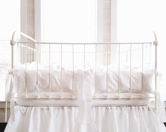 plain white cot bedding