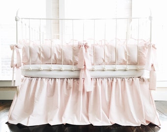 pale pink baby bedding