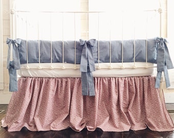 chambray crib skirt