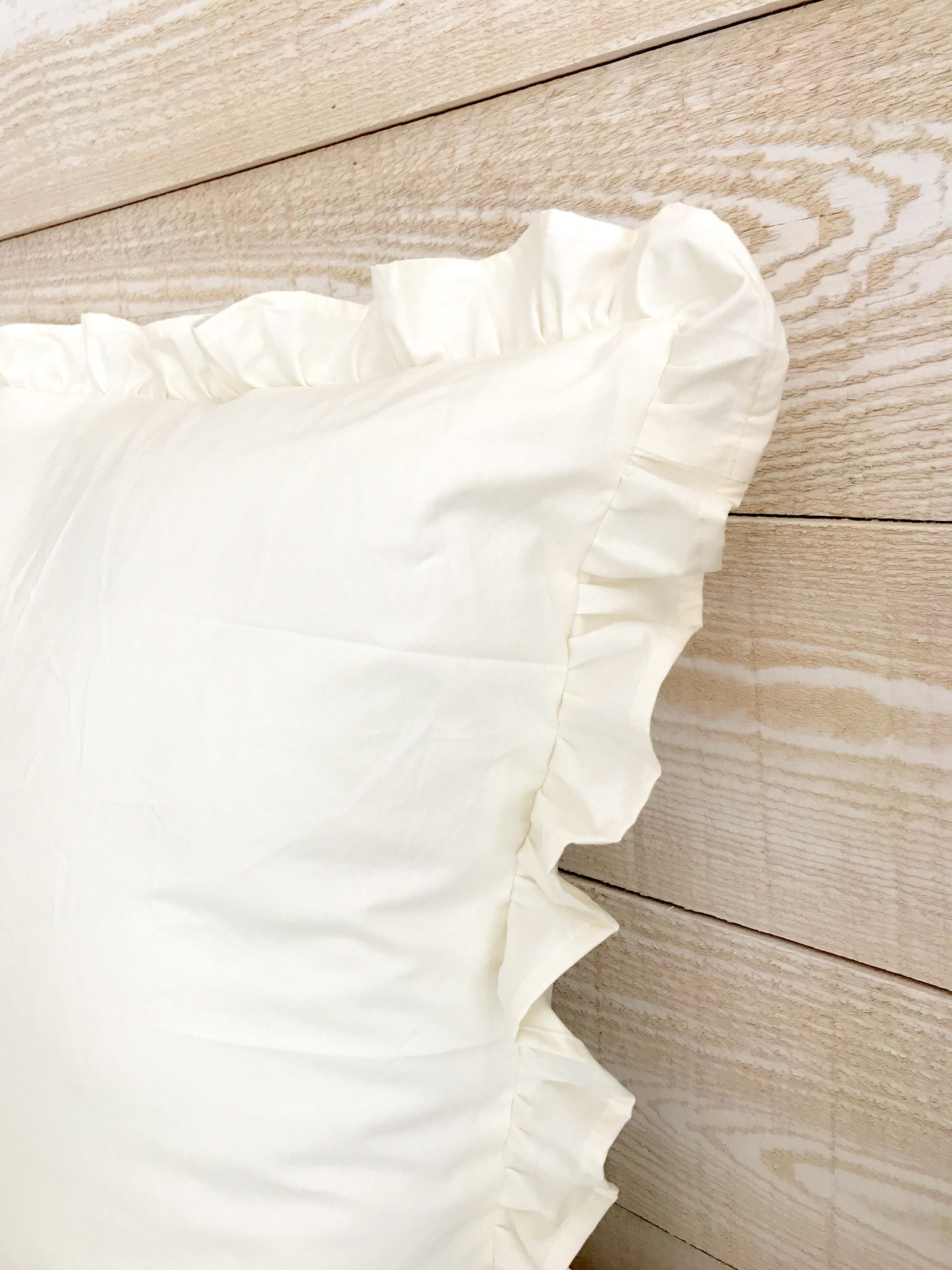 Ruffled Euro Pillow Sham in Ivory 26x26 Euro Pillow Covers Etsy