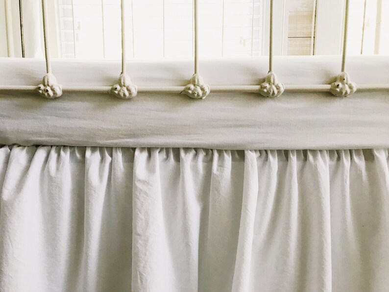 White Farmhouse Crib Skirt White Baby Bed Skirt Crib Skirt Etsy