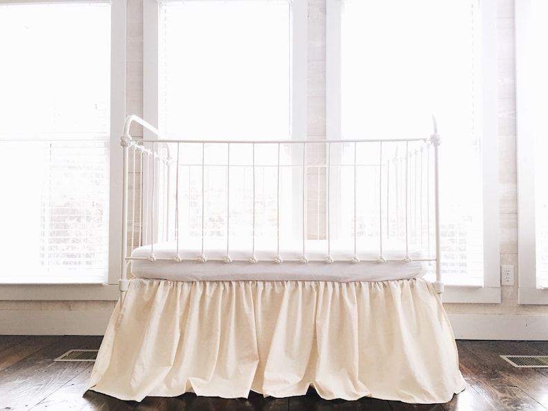cream crib skirt