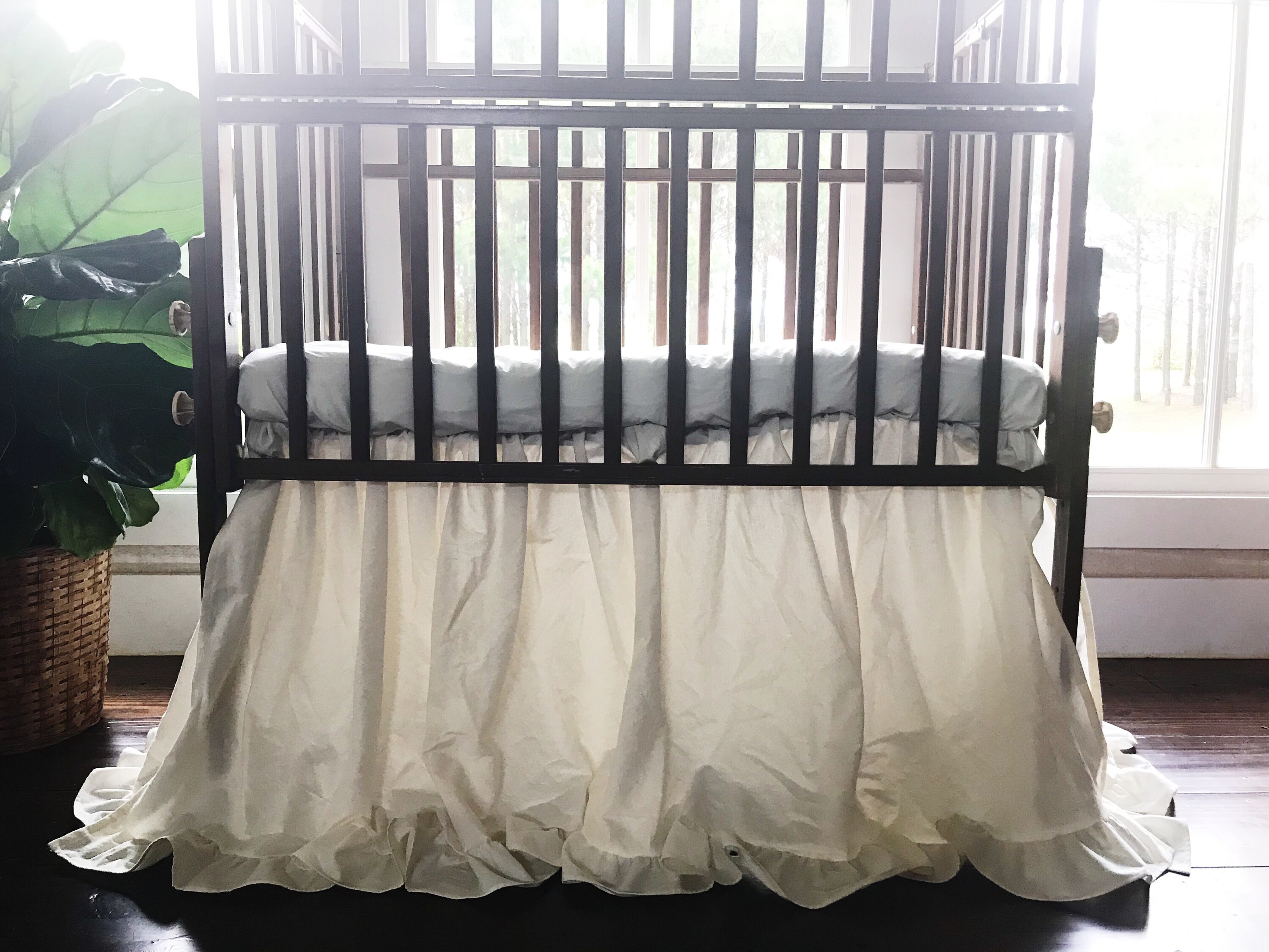 Mini Crib Skirt in Ivory for Baby Boy or Baby Girl Mini Crib Etsy