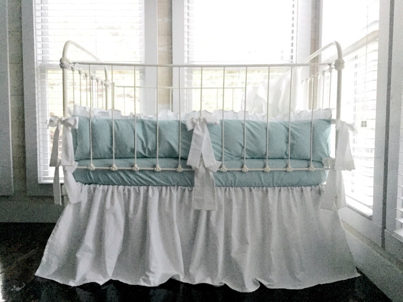 turquoise crib sheet