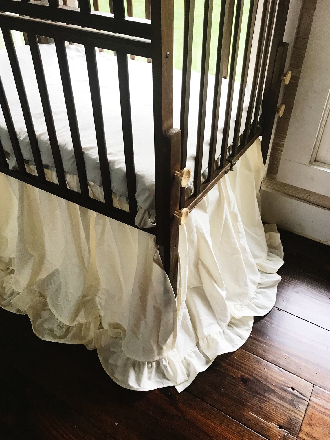 Mini Crib Skirt in Ivory for Baby Boy or Baby Girl Mini Crib Etsy