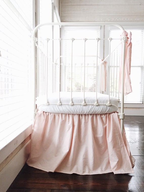 Blush pink crib skirt discount