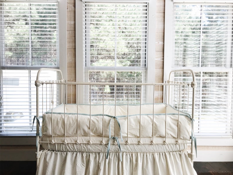 ivory crib bumper