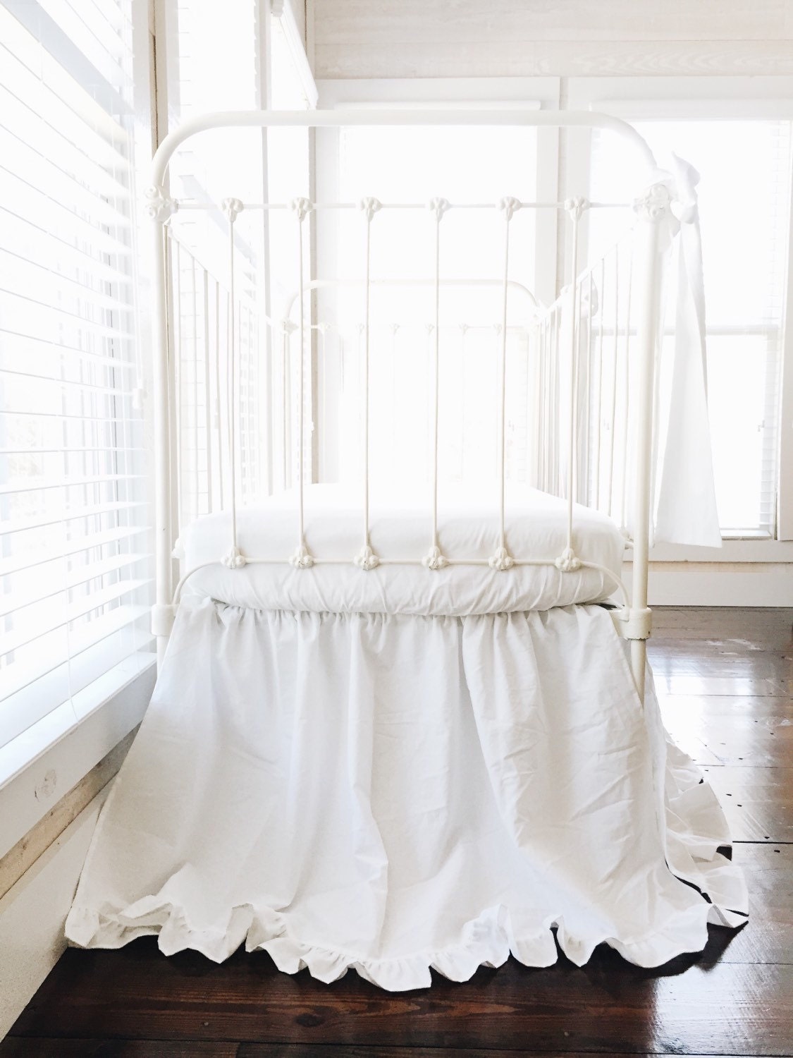 White Ruffle Crib Bed Set for Boy or Girl Baby Bed Skirt Etsy