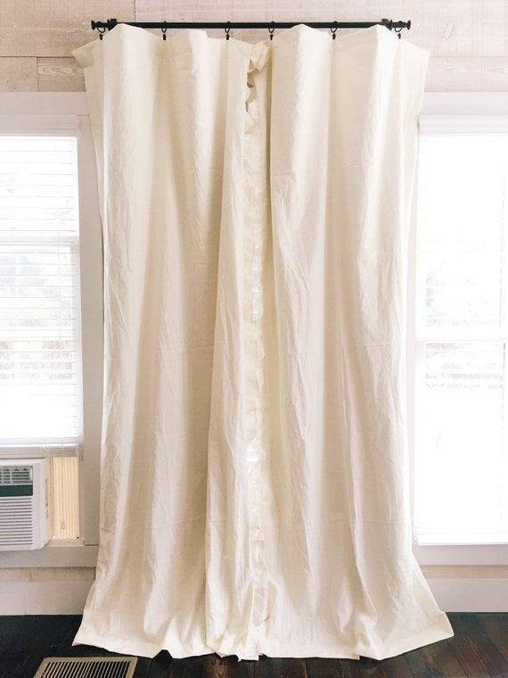 Ivory Ruffled Blackout Nursery Curtains, Ivory Ruffle Curtains
