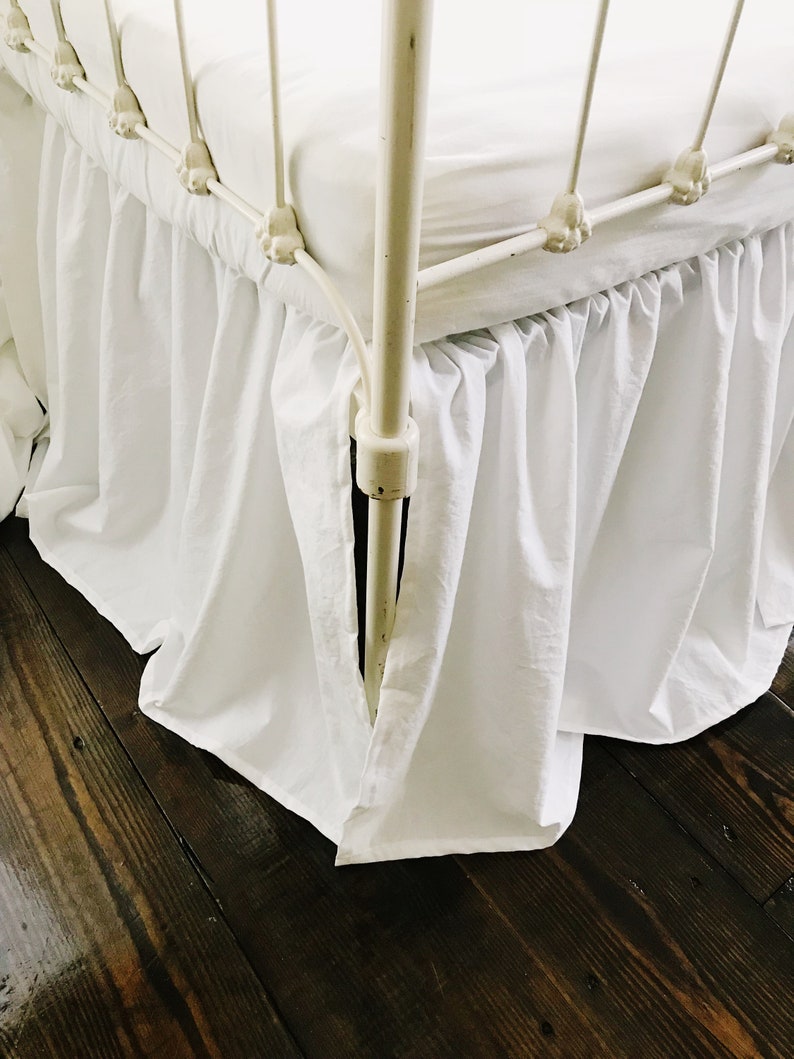 White Farmhouse Crib Skirt White Baby Bed Skirt Crib Skirt Etsy
