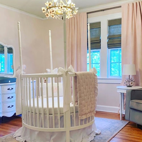 Buy White Round Ruffled Crib Skirt Round Crib Bedding Round Baby