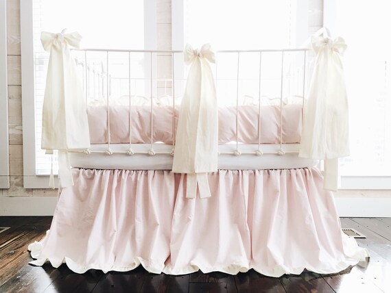 Baby Girl Bedding Ruffled Crib Skirt Girl Crib Bumpers Crib Etsy