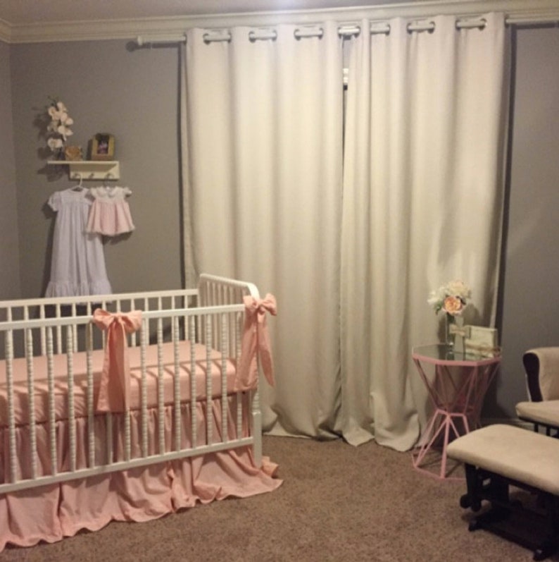 Pink Ruffle Crib Bedding Set Ruffled Crib Skirt Baby Girl Etsy