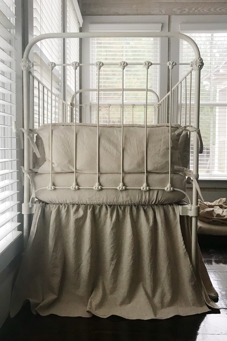 Rustic Farmhouse Crib Bedding Set Neutral Crib Bumpers Etsy
