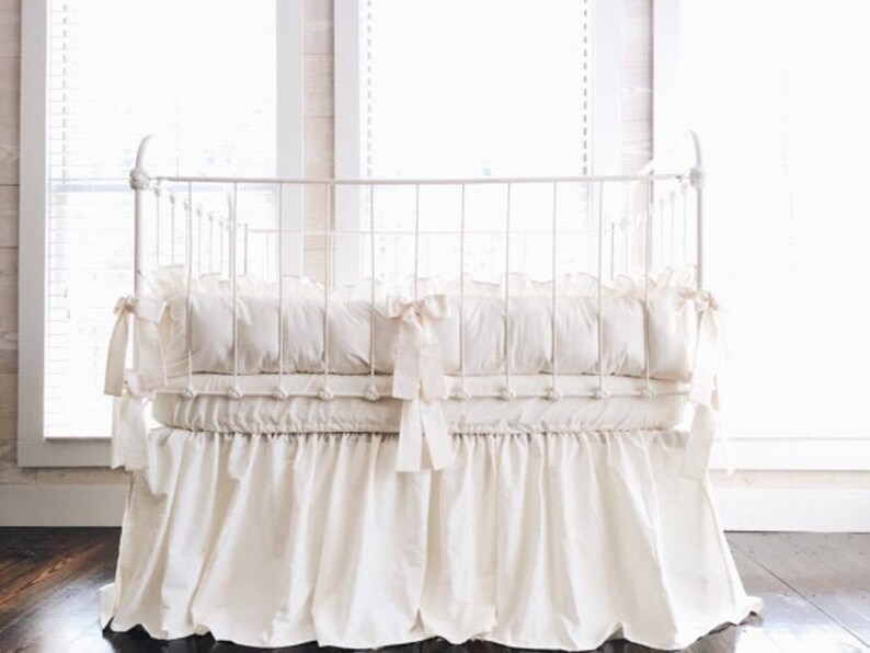 Neutral Farmhouse Crib Bedding Set Neutral Baby Bedding for Etsy